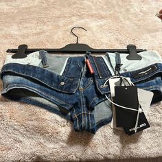 Brand New Denim Hot Pants. Can Be Worn Low Rise And High Rise. Belt Or No Belt Fitted Short Denim Pants, Denim Hot Pants, Pants Color, Low Rise, High Waist, High Rise, Size 4, Womens Sizes, High Waisted