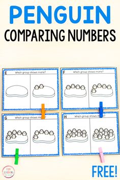 the penguin comparing numbers worksheet for kids to learn how to count and write