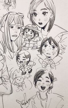 a drawing of some people with different expressions