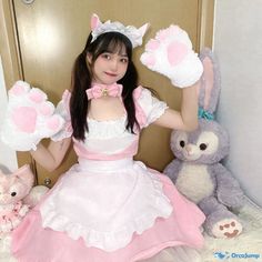 Orcajump - Soft girl foreign loli maid uniform play role-playing pink cat dress - Final Sale Maid Uniform Anime, Cat Dress, Maid Uniform, Cat Dresses, Maid Dress, Pink Cat, Save The Planet, Soft Girl, Japanese Anime