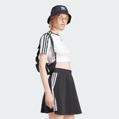 adidas 3-Stripes Baby Tee - White | Women's Lifestyle | adidas US Adidas Tee, Model Call, Baby Shorts, Women Lifestyle, Adidas Online, White Adidas, Baby Tshirts, Baby Tee, Infant Tees