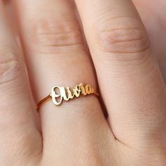 14k Gold Fill / 925 Silver Custom Name Ring Perfect Bridesmaid or Mom Gift for Her Handmade Monogrammed Personalized Jewelry 1 Name - Etsy Name Ring, Name Rings, 21st Birthday Gifts, Stackable Rings, Mom Gift, Custom Name, Personalized Jewelry, Gold Filled, Gift For Her