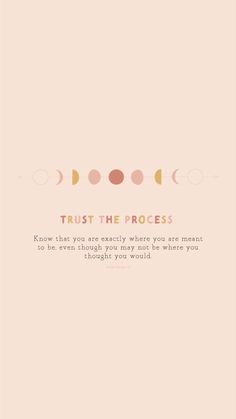 the quote trust the process on pink background