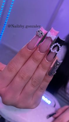 Acrylic Nail Set, Long Acrylic Nail Designs, French Tip Acrylic Nails, Simple Acrylic Nails, Blush Nails, French Acrylic Nails, Dope Nail Designs