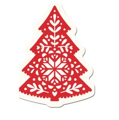 a paper cut christmas tree with snowflakes on it