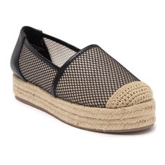 New But Have Been Tried On Multiple Times. Never Worn Out. Size 35.5 Or 5 A Diamond Mesh Upper And Leather Piping Bring Fresh Style To An Espadrille Platform Flat Ready For Vacation. 1.5" Platform Round Woven Cap Toe Memory Foam Footbed Slip-On Textile And Leather Upper, Rubber And Synthetic Sole Imported Chic Synthetic Espadrilles With Woven Sole, Chic Slip-on Espadrilles With Round Toe, Spring Flats With Contrast Sole, Platform Textile Espadrilles With Round Toe, Textile Platform Espadrilles With Round Toe, Natural Round Toe Flats For Spring, Natural Color Round Toe Flats For Spring, Slip-on Synthetic Espadrilles With Round Toe, Spring Espadrilles With Contrast Sole And Round Toe