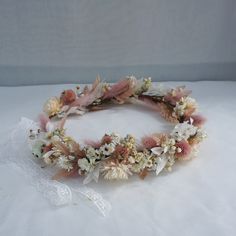 Blush Dried Flower Crown Peach Bridal Pink Dried Flower Crown Wedding Headband Tieback Toddler Boutonniere size 10-12cm  Adult size 45-48cm L Bridal Set : Adult Crown+Boutonniere Child Crown 1-5 years size 40-43cm Newborn 36-38cm Can be made by order, made from real dried baby breath flowers and white bleached dried baby breath, eucalyptus,Beautiful,Delicate floral crown ; the ribbon is on top of the length of the floral wire; the measurements are for the actual floral wire..this floral is everl Dried Flower Crown, Flower Crown Hairstyle, Graduation Hat, Crown Wedding, Flower Crown Wedding, Dried Floral, Floral Wire, Wedding Headband, Dried Flower Arrangements