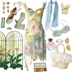 Mermaid Core Casual, Fairy Garden Aesthetic Outfits, Garden Inspired Outfit, Soulful Outfits, Monet Inspired Outfit, Soft Fairy Core Outfits, Ethereal Fairy Core Outfits, Dreamy Aesthetic Outfit, Mermaid Inspired Outfits Casual