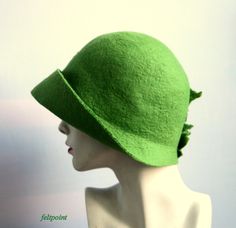 Green felt hat, Millnery felt hat, Green felt hat, Cloche hat, Felted Hats, felt hat, Cloche Hat,Flapper Hat, Art Hat, Art Deco hat, 1920s hat, Art Hats, hat, cloche , 1920's hat, Gatsby's hat, Mrs Fisher hat Hats&Caps Accessories Handmade Great, very flattering hat ! The hat is soft, very pleasant to the touch, nicely placed on the head. Special and unique ! Sophisticated and elegant ! I can make this hat in other colors and sizes. Made just for you As the base for my works I use great mate Green Brimmed Winter Costume Hats, Green Brimmed Costume Hat, Green Brimmed Costume Hats And Headpieces, Green Wide Brim Mini Hat For Winter, Green Cloche Hat For Winter, Green Mini Hat With Short Brim For Winter, Green Mini Hats With Short Brim For Winter, Winter Mini Hats With Short Brim In Green, Green Winter Mini Hats With Short Brim