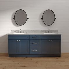 Riley & Higgs Bathroom Vanity 60 Inch Navy Blue Shaker Double Sink Bathroom Vanity with Drawers Blue Shaker Bathroom Vanity, Navy Blue Double Vanity Bathroom, Navy Double Sink Bathroom Vanity, Shaker Bathroom Cabinets, Navy Blue Bathroom Vanity Vessel Sink, Bathroom Vanity With Drawers, 72 Inch Bathroom Vanity, Shaker Bathroom, 72 Inch Bathroom Vanity Blue