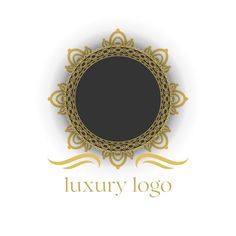 the luxury logo is designed in gold and black with an elegant frame on it's side