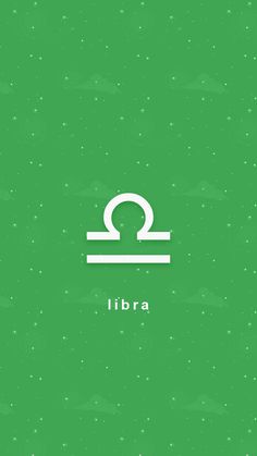 a green background with the word libra written in white on it and an image of a