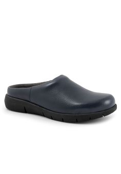 Andria is a classic mule design with a thick flexible sole and a cushioned removable footbed.Leather UpperBrushed Sueded Microfiber LiningRubber OutsoleBrushed Sueded Microfiber Footbed1 1/4" Heel heightSlip On Clog available in sizes M 5-11, 12 W 6-11, 12 WW 6-11, 12 | Extra Wide Width Women's Andria Slip On Clog by SoftWalk in Navy (Size 8 WW) Comfortable Slip-on Mules With Rubber Sole, Comfortable Slip-on Clogs With Rubber Sole, Comfortable Closed Toe Slip-ons With Arch Support, Comfortable Closed Toe Slip-on Slides, Comfortable Slip-on Closed Toe Slides, Slip-on Clogs With Rubber Sole And Plain Toe, Slip-on Slides With Leather Sole And Round Toe, Closed Toe Synthetic Mules With Cushioned Footbed, Synthetic Closed Toe Mules With Cushioned Footbed