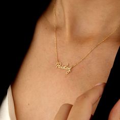 "Stylishly Designed Name Necklace | 18k Gold Name Necklace | Silver Name Necklace | Custom Name Necklace | Christmas Gift | Gift for Her \"For style 5, please specify birthstone\" Please take a look my store to see our handmade custom name necklace and letter necklace collection. https://www.etsy.com/shop/NisPersonalized?ref=seller-platform-mcnav Material : 925 Sterling Silver Solid Available in Gold Plated - Sterling Silver - Rose Gold Plated All our jewelry is custom made high quality and care Elegant Customizable Gold Plated Necklaces, Classic Necklace With Custom Name As Gift, Classic Necklace With Custom Name For Gift, Elegant Customizable Charm Necklaces For Birthday Gift, Elegant Engraved Necklace For Birthday Gift, 14k Gold Nameplate Charm Necklaces As A Gift, Classic Name Necklace For Gift, Yellow Gold Custom Name Necklace For Gift, Fine Jewelry Nameplate For Gift