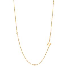 This stylish gold-plated necklace with cubic zirconia accents can be personalized with the initial of your choice. Get the first letter of your name… or the initial you always wished you had. Don’t let anyone tell you how to live your life Xiffany. 18k Gold Plated-Brass CZ Accents Chain Length: 16-18" via Adjustable Extender Sku: TN-102 (G) Initial Gold Necklace, Affordable Fine Jewelry, M Necklace, Sideways Initial Necklace, Initial Necklace Gold, Cz Necklace, Monogram Necklace, Gold Initial, Letter Pendants