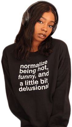 Deb Smikle: Being Hot Black Crewneck Deb Smikle, Black Crewneck, Washing Instructions, Inside Out, Bleach, Crew Neck, Black