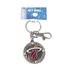 a key chain with a miami heat logo on it