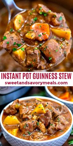 instant pot guinness stew with potatoes and carrots