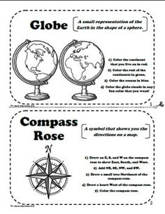 the globe and compass worksheet is shown