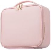 Portable Pink Square Bag, Portable Pink Box Bag For Travel, Elegant Square Cosmetic Bag For Travel, Pink Large Capacity Cosmetic Pouch, Large Capacity Pink Cosmetic Bag Pouch, Large Capacity Pink Pouch Cosmetic Bag, Pink Rectangular Cosmetic Bag For Daily Use, Rectangular Pink Cosmetic Bag For Daily Use, Pink Portable Cosmetic Bag