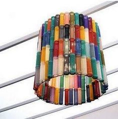 a multicolored chandelier hanging from the ceiling