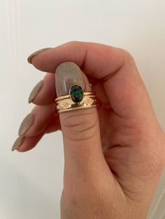 Calling all celestial jewelry lovers, our Stardust Ring features a 6 mm width with a slightly domed setting and a stamped celestial design. She stacks perfectly with our gemstone stacker rings. Handmade to order in 14k gold fill made to withstand daily wear time after time. Gold Black Opal Ring, Gold Opal Stackable Ring For Everyday Wear, Gold Stackable Opal Ring For Everyday, Everyday Gold Stackable Opal Ring, Gold Opal Stackable Ring With Oval Shape, Gold Stackable Opal Promise Ring, Gold Oval Stackable Rings For Promise, Gold Stackable Promise Rings, Gold Oval Stackable Promise Rings