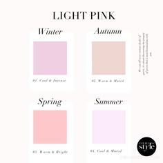 True Winter Palette, Shades Of Light Pink, Light Spring Palette, True Winter Color Palette, Deep Autumn Palette, Deep Winter Palette