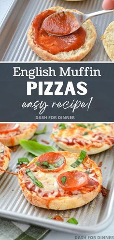 english muffin pizzas are easy to make and the perfect appetizer for any occasion