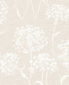 Carolyn Cream Dandelion Wallpaper from the Nature by Advantage Collection by Brewster Home Fashions Dandelion Light, Dandelion Wallpaper, Wallpaper Warehouse, White Dandelion, Drops Patterns, Plant Wallpaper