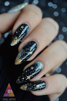 Celestial Nail Designs, Celestial Nail Art, Constellation Nail Art, Celestial Nails, Heavenly Nails, Cosmic Nails, Starry Background, Silk Wrap Nails