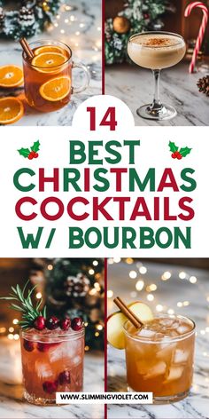 Discover 14 Christmas cocktails with bourbon that are perfect for sipping by the tree and adding a touch of festive cheer to your celebrations. From cozy cinnamon maple bourbon sours to indulgent chocolate bourbon eggnogs, these drinks are sure to impress your holiday guests. Check out the recipes and save this pin to enjoy a variety of delicious bourbon Christmas cocktails all season long! Drinks Alcohol Recipes Winter, Christmas Bourbon Cocktails, Cocktails With Bourbon, Fun Christmas Cocktails, Bourbon Drinks Recipes, Holiday Cocktails Christmas, Festive Cocktail Recipes, Festive Holiday Drinks, Christmas Drinks Alcohol Recipes