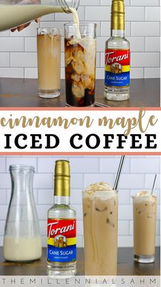 the ingredients to make cinnamon maple iced coffee