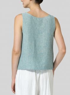 Linen Pocket Tank Top Cotton Vest For Layering In Spring, Spring Cotton Vest For Layering, Cotton Vest For Spring Layering, Versatile Cotton Vest For Layering, Casual Scoop Neck Tank Top For Work, Casual Linen Tank Vest, Casual Linen Vest For Layering, Casual Everyday Linen Vest, Casual Crew Neck Tank Top For Work