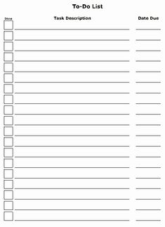 the to do list is shown in this printable form, which includes several tasks