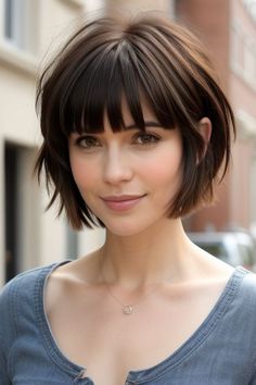 Short Hair Layers Bangs, Haircut Trends 2024 Women, Short Hair Fringe Bangs, Short Bob Layers, Short Bangs Bob, Pixie Bob With Bangs, Short Messy Bob, Cute Short Hairstyles For Women, Latest Bob Hairstyles