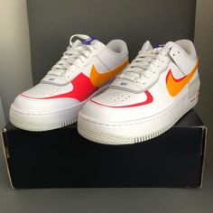 Brand New. Never Been Used. Original Box Included. Reach Out With Any Questions. Women’s Size: 10 Custom White Sneakers With Red Sole, Nike Custom Sneakers Orange With Red Sole, Bold Red Low-top Sneakers, White Custom Sneakers With Red Sole, Womens Crossfit Shoes, Red Synthetic Nike Air Force 1 For Sports, Red Non-slip Nike Sneakers, Nike Air Max 360, Crossfit Shoes