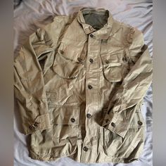 Ysl Waterproof Jacket Size 42 Fits Men Large Like New Condition Original Tag Is Included Fits Men, Waterproof Jacket, Mens Fitness, Yves Saint Laurent, Olive Green, Rain Jacket, Mens Jackets, Saint Laurent, Jackets & Coats