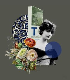 an artistic collage with flowers and photos