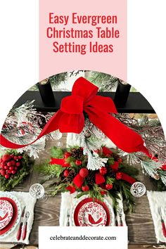 Easy Evergreen Christmas Table Setting Ideas