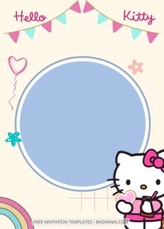 9+ Hello Kitty Canva Birthday Invitation Templates | FREE Printable Birthday Invitation Templates - Bagvania Hello Kitty Birthday Invitations Free, Hello Kitty Birthday Invitation Template, Hello Kitty Party Invitations, Birthday Cards Printable, Hello Kitty Invitation Card Template, Invitation Hello Kitty