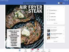 the facebook page for air fryer steak