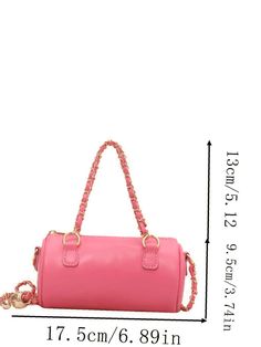 Bag For Love - Minimalist Chain Handle Boston Bag - Women Satchels Product Description Color Pink Strap Type Chain Strap Type Double Handle Pattern Type Plain Style Fashionable Bag Size Small Quantity 1 piece Type Boston Bag Coating 100% Polyurethane Composition 100% Polyurethane Material PU Leather Size Chart INCH CM Size Bag Width Bag Height Bag Length Strap Length one-size 3.7 3.7 6.9 47.2 Size Bag Width Bag Height Bag Length Strap Length one-size 9.5 9.5 17.5 120 Similar Products h2 { text-a Trendy Bags With Adjustable Chain, Trendy Everyday Bags With Adjustable Chain, Trendy Bags With Adjustable Chain For Everyday Use, Trendy Bag With Adjustable Chain For Daily Use, Everyday Bag With Adjustable Chain, Minimalist Chain, Boston Bag, Olivia Mark, For Love