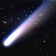 an artist's impression of a comet in the night sky with stars around it