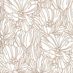 a white and green flowered wallpaper with lines in the center, on top of it