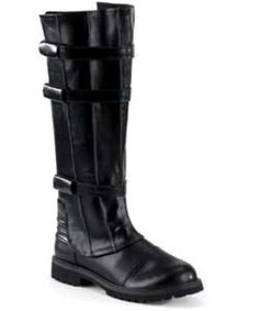 WALKER-130 Black Knee Boots. So tempted to buy these. So very, very, very tempted. Medieval Boots, Steampunk Boots, Black Knee Boots, Combat Boots Men, Low Heel Flats, Cosplay Boots, Brown Knee High Boots, Pu Boots, Black Knee High Boots