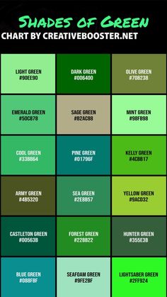 the shades of green chart by creativebooster net