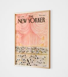 the new yorker magazine cover is displayed on a wall