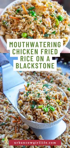 Blackstone Chicken Fried Rice (Full Recipe) Chicken Fried Rice Recipe Blackstone, Chicken Fried Rice On The Blackstone, Blackstone Chicken Fried Rice Recipe, Black Stone Chicken Fried Rice, Teriyaki Chicken Blackstone, Black Stone Fried Rice Recipe, Griddle Fried Rice Recipe, Blackstone Chicken Fried Rice, Blackstone Grill Recipes Easy Dinner