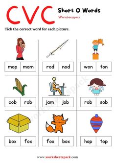 cvc worksheet with pictures and words