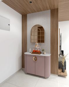 a bathroom with a sink, mirror and cabinet next to a wall mounted air conditioner